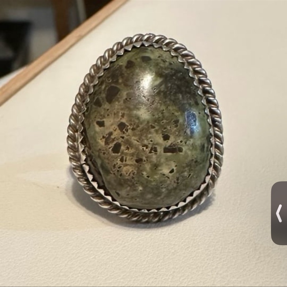 Vintage Native American Sterling Silver and Turquoise Ring Signed DS